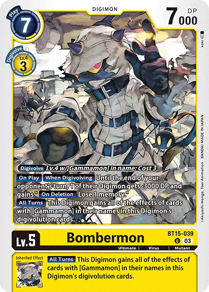 Bombermon &mdash; Digimon Card Game card