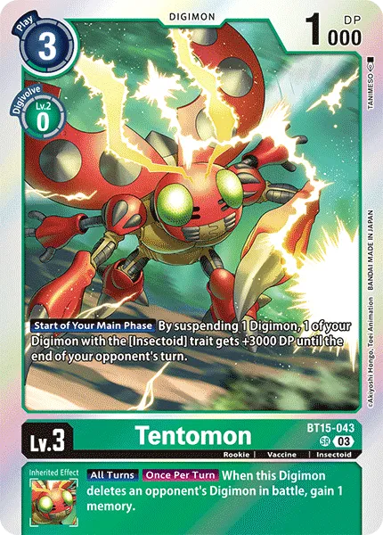 Tentomon &mdash; Digimon Card Game card