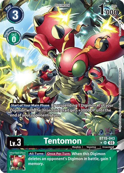 Tentomon &mdash; Digimon Card Game card