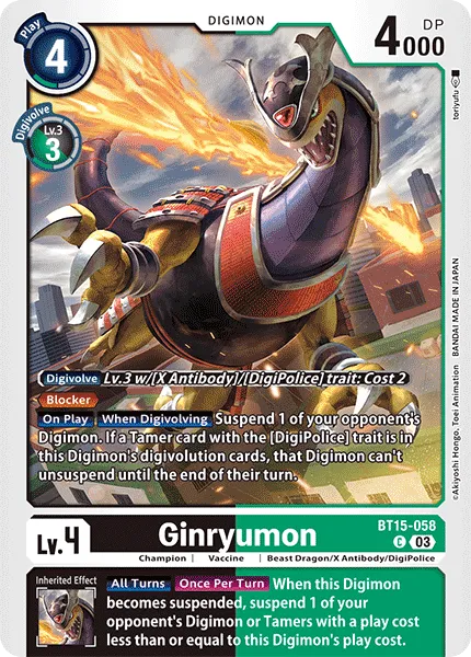 Ginryumon &mdash; Digimon Card Game card