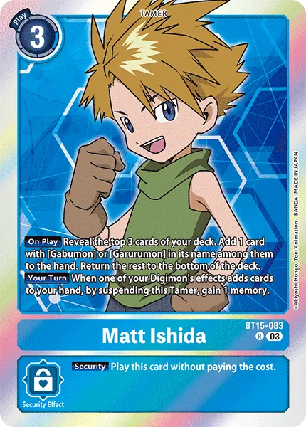 Matt Ishida &mdash; Digimon Card Game card