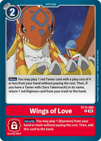Wings of Love &mdash; Digimon Card Game card