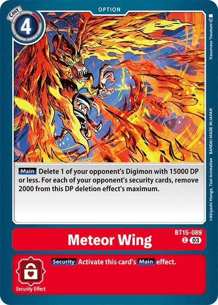 Meteor Wing &mdash; Digimon Card Game card