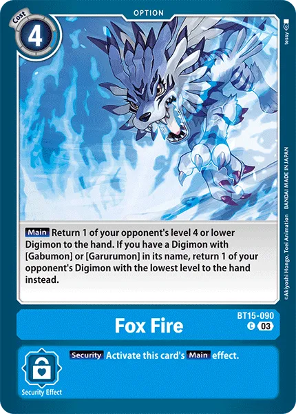 Fox Fire &mdash; Digimon Card Game card