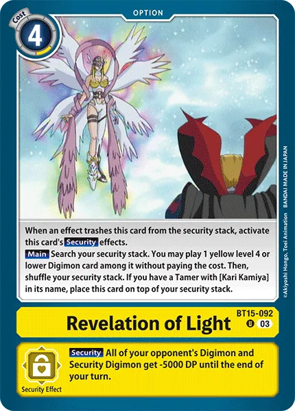 Revelation of Light &mdash; Digimon Card Game card