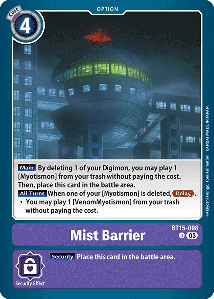 Mist Barrier &mdash; Digimon Card Game card