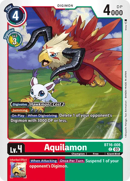 Aquilamon &mdash; Digimon Card Game card