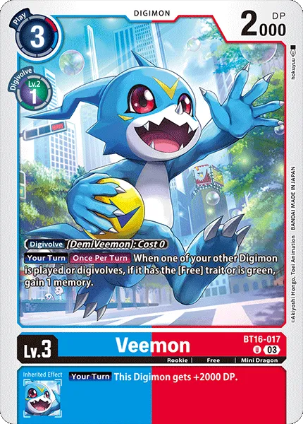 Veemon &mdash; Digimon Card Game card