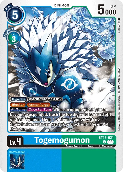 Togemogumon &mdash; Digimon Card Game card