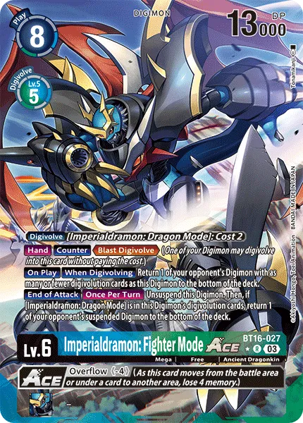 Imperialdramon: Fighter Mode ACE &mdash; Digimon Card Game card