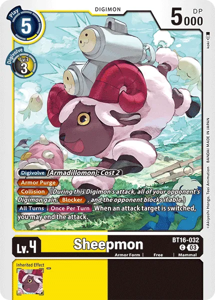 Sheepmon &mdash; Digimon Card Game card