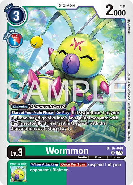 Wormmon &mdash; Digimon Card Game card