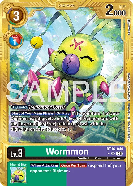 Wormmon &mdash; Digimon Card Game card