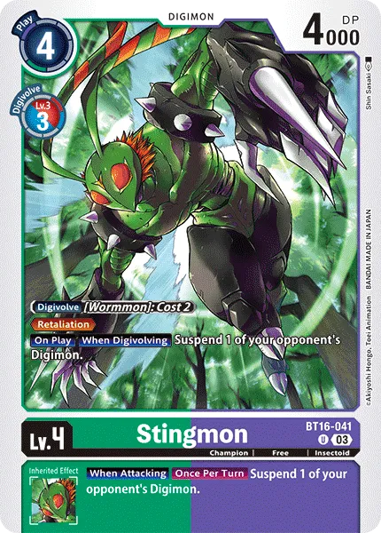 Stingmon &mdash; Digimon Card Game card