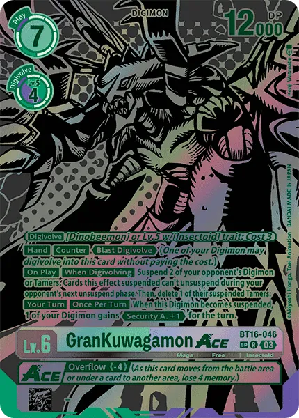 GranKuwagamon ACE &mdash; Digimon Card Game card