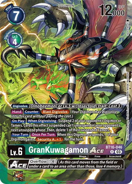 GranKuwagamon ACE &mdash; Digimon Card Game card