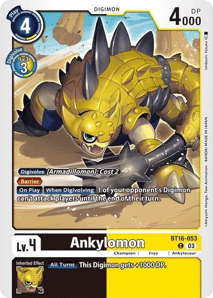 Ankylomon &mdash; Digimon Card Game card