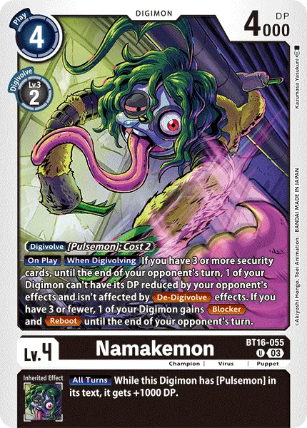 Namakemon &mdash; Digimon Card Game card