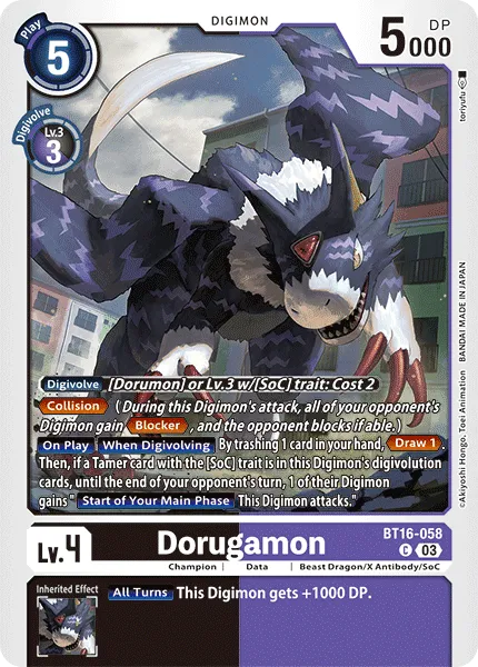Dorugamon &mdash; Digimon Card Game card