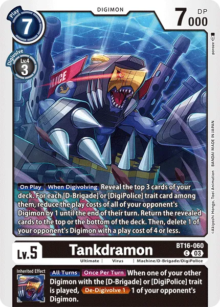 Tankdramon &mdash; Digimon Card Game card