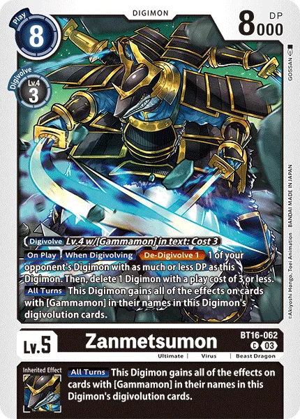 Zanmetsumon &mdash; Digimon Card Game card