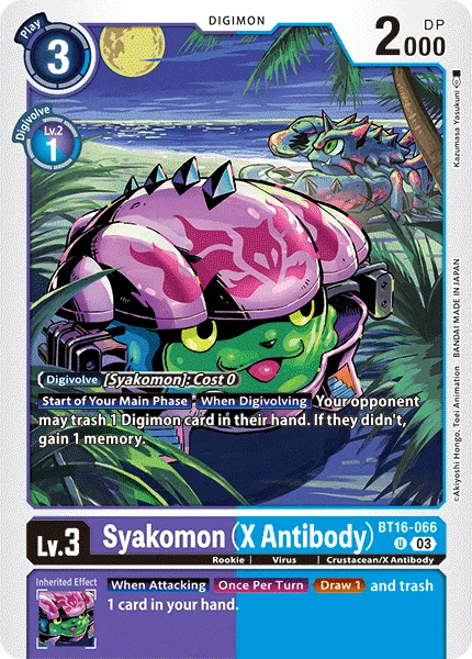 Syakomon (X Antibody) &mdash; Digimon Card Game card