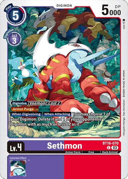 Sethmon &mdash; Digimon Card Game card