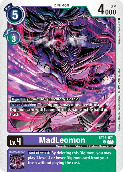 MadLeomon &mdash; Digimon Card Game card