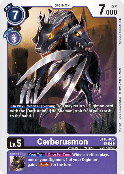 Cerberusmon &mdash; Digimon Card Game card