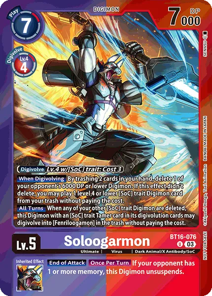 Soloogarmon &mdash; Digimon Card Game card
