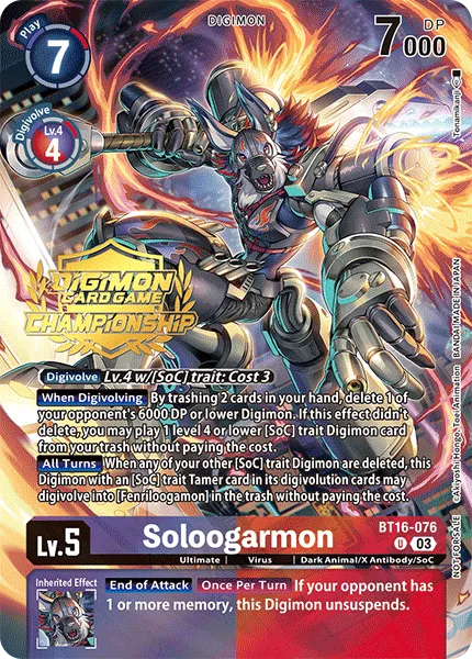 Soloogarmon &mdash; Digimon Card Game card