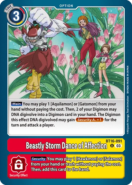 Beastly Storm Dance of Affection &mdash; Digimon Card Game card
