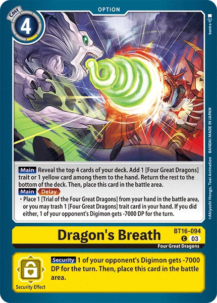 Dragon's Breath &mdash; Digimon Card Game card