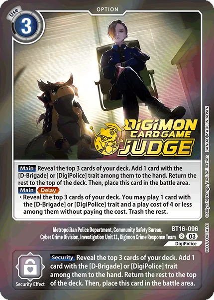Metropolitan Police Department, Community Safety Bureau, Cyber Crime Division, Investigation Unit 11, Digimon Crime Response Team &mdash; Digimon Card Game card