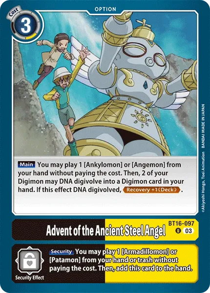 Advent of the Ancient Steel Angel &mdash; Digimon Card Game card