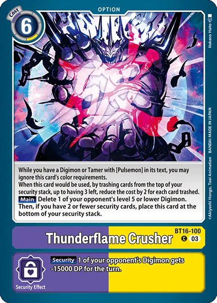 Thunderflame Crusher &mdash; Digimon Card Game card