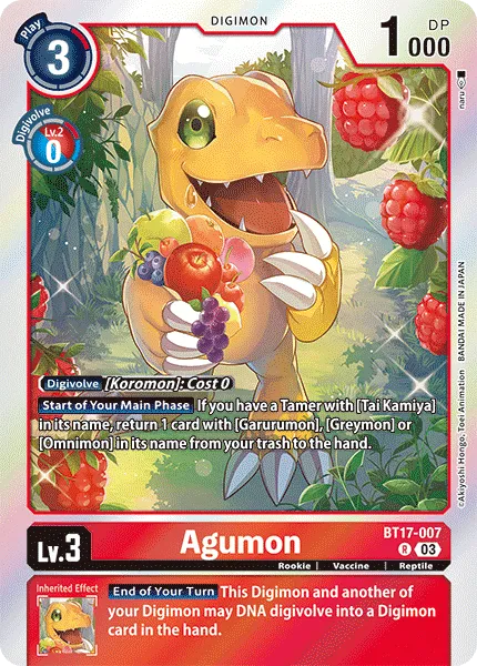 Agumon &mdash; Digimon Card Game card