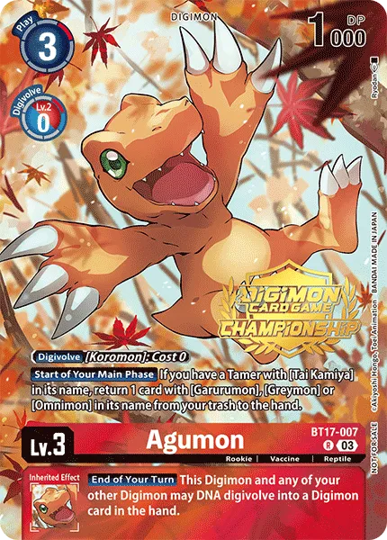 Agumon &mdash; Digimon Card Game card