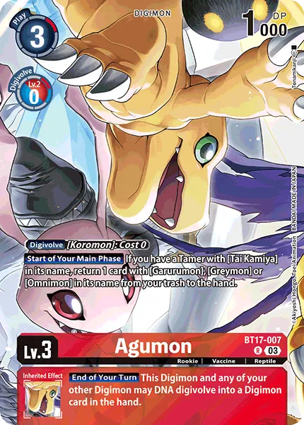 Agumon &mdash; Digimon Card Game card