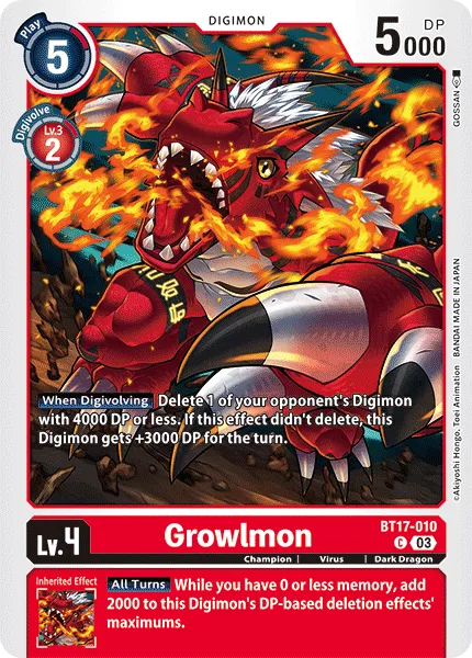 Growlmon &mdash; Digimon Card Game card
