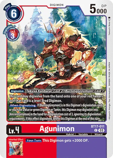 Agunimon &mdash; Digimon Card Game card