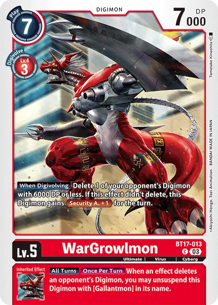 WarGrowlmon &mdash; Digimon Card Game card