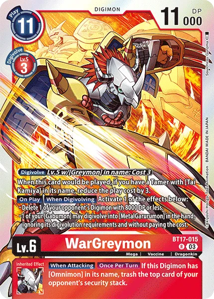 WarGreymon &mdash; Digimon Card Game card