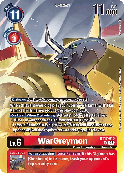WarGreymon &mdash; Digimon Card Game card