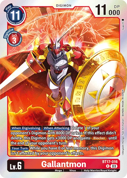 Gallantmon &mdash; Digimon Card Game card
