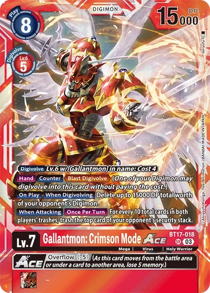 Gallantmon: Crimson Mode ACE &mdash; Digimon Card Game card