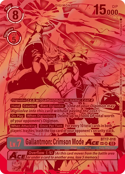 Gallantmon: Crimson Mode ACE &mdash; Digimon Card Game card