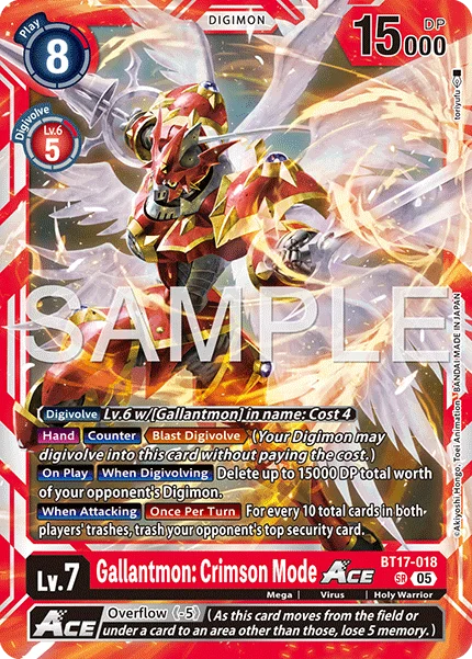 Gallantmon: Crimson Mode ACE &mdash; Digimon Card Game card
