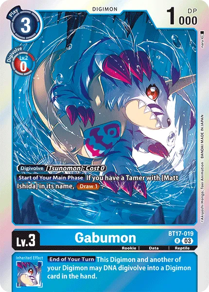 Gabumon &mdash; Digimon Card Game card