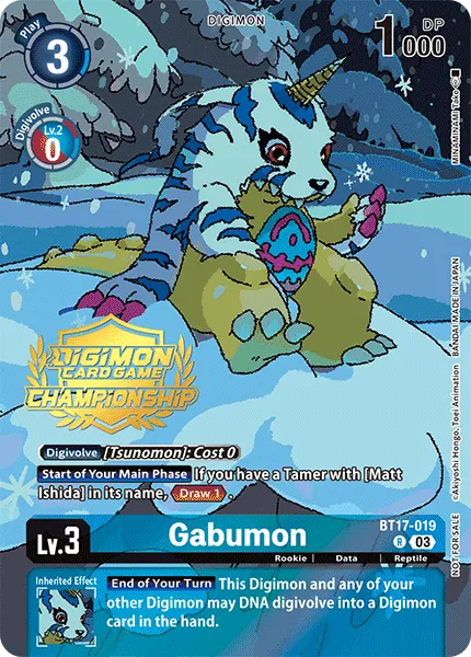 Gabumon &mdash; Digimon Card Game card